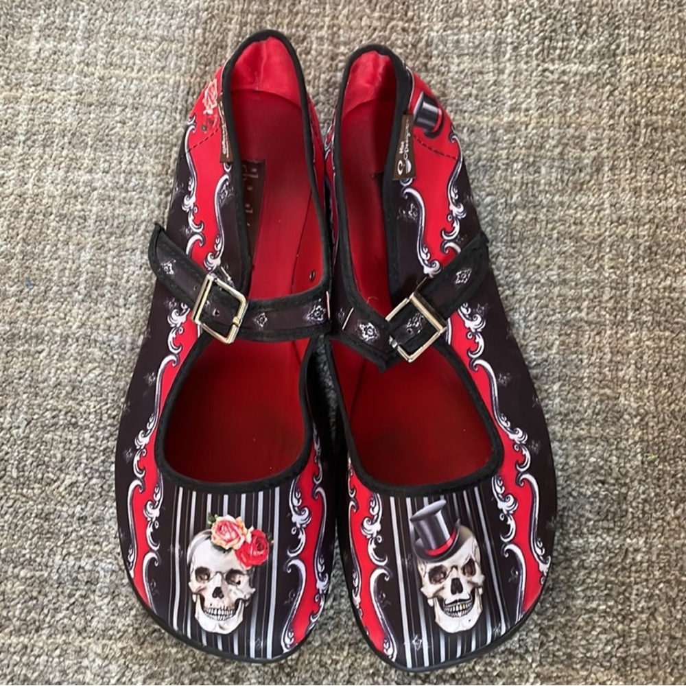Hot Chocolate Design Chocolaticas Eternal Love Mary Jane Flat Shoes Skulls Sz 9 - Picture 6 of 6